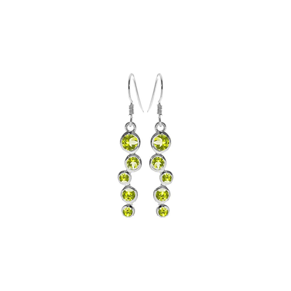 Sterling Silver Peridot Bubble Drop Earrings