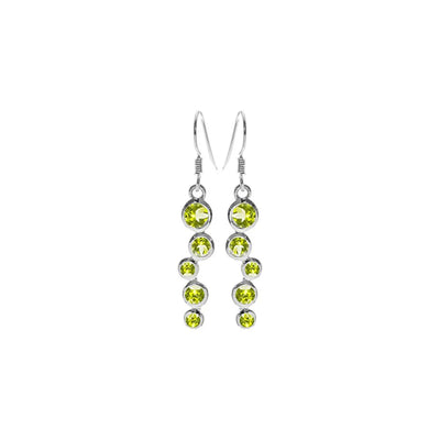 Sterling Silver Peridot Bubble Drop Earrings