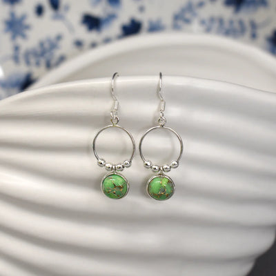 Sterling Silver Sapphire Quartz Ring and Ball Drop Earrings