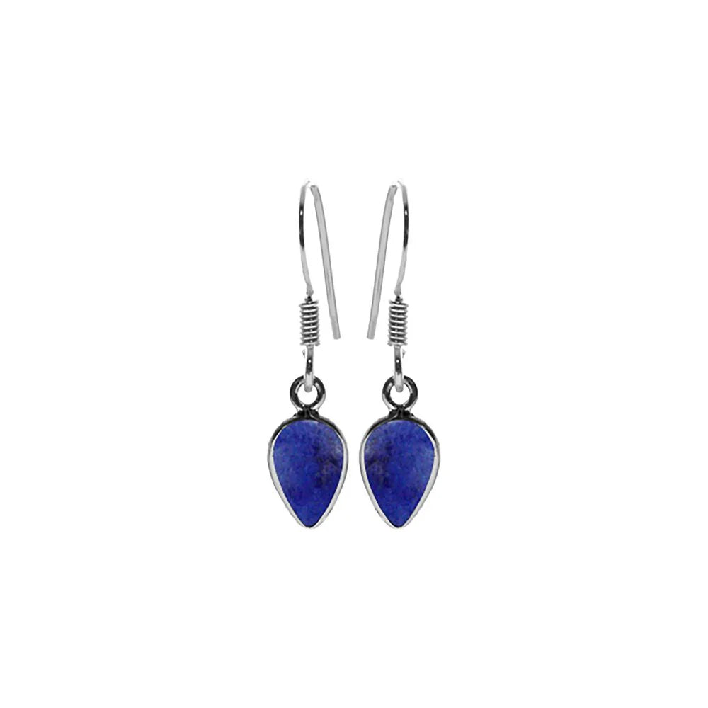 Sterling Silver Lapis Lazuli Inverted Teardrop Earrings