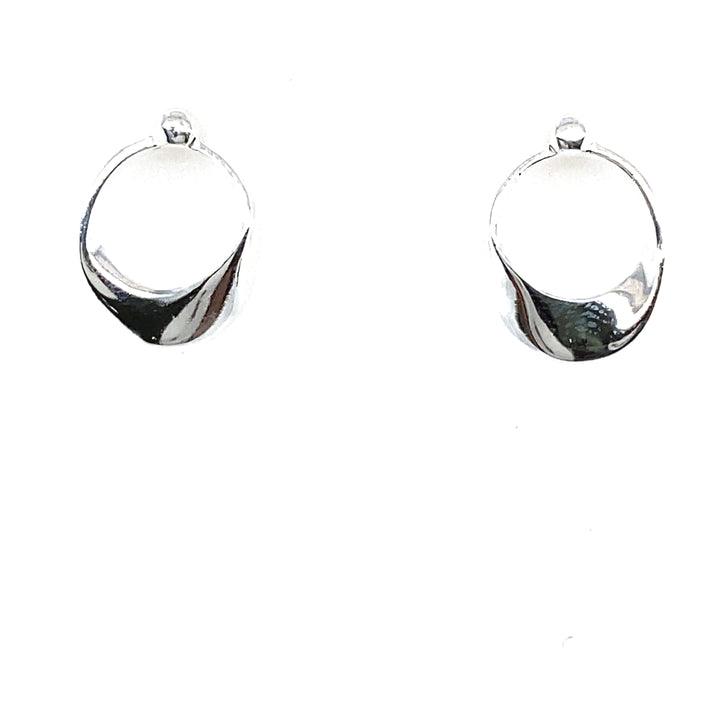 Silver Open Mobius Style Stud Earrings - Rococo Jewellery