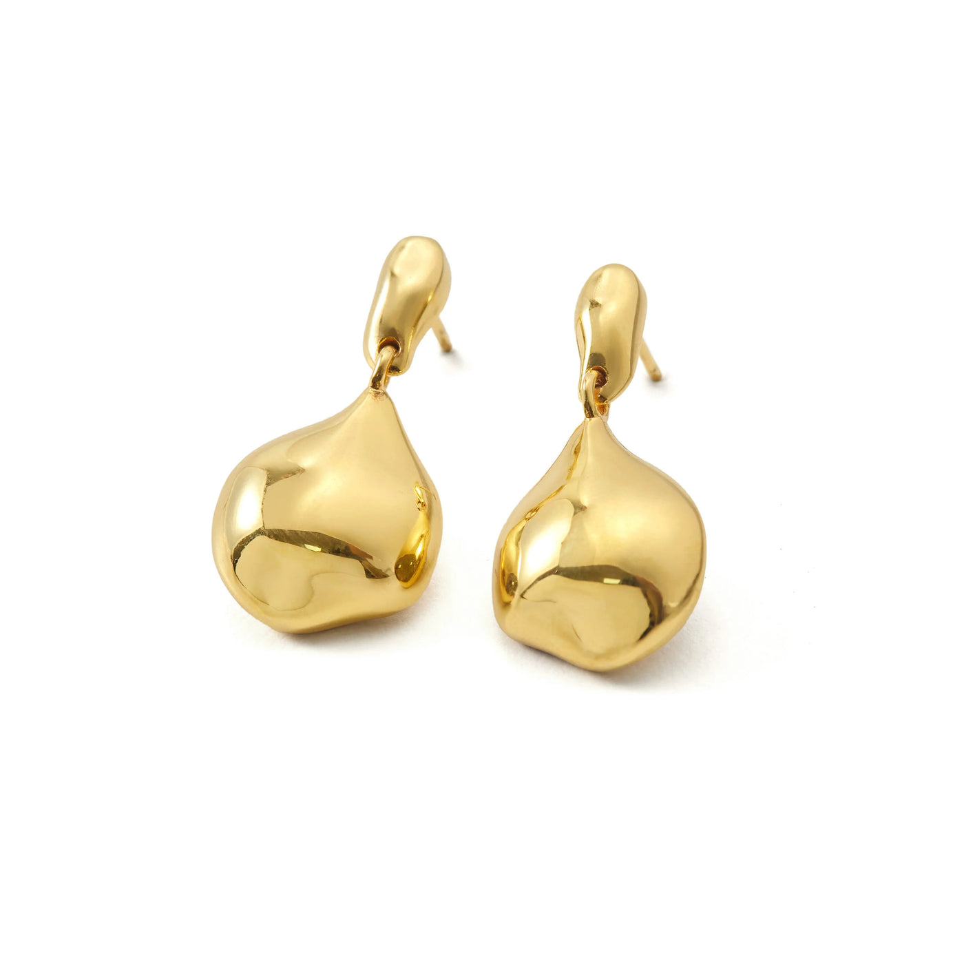 Gold Vermeil Link Droplet Earrings