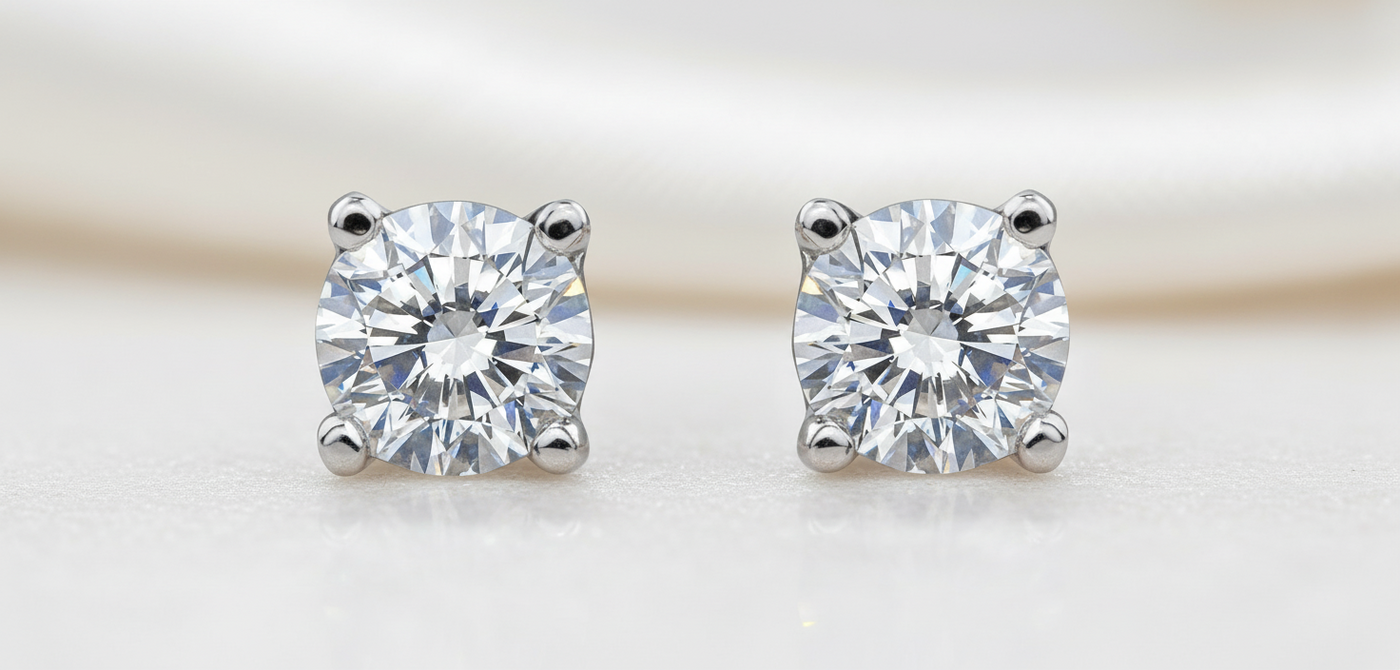 9ct White Gold 0.10ct Diamond Stud Earrings