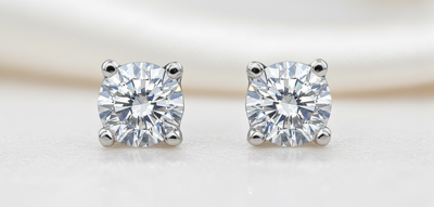 9ct White Gold 0.10ct Diamond Stud Earrings