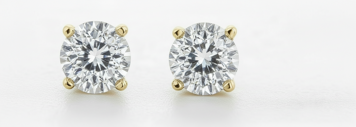 9ct Yellow Gold 0.15ct Diamond Stud Earrings