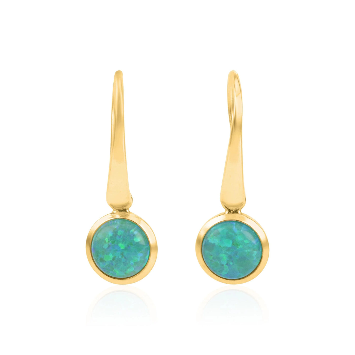 Lavan 18ct Gold Vermeil Green Opal Drop Earrings