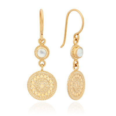 Anna Beck Mother of Pearl Disc Drop Earrings