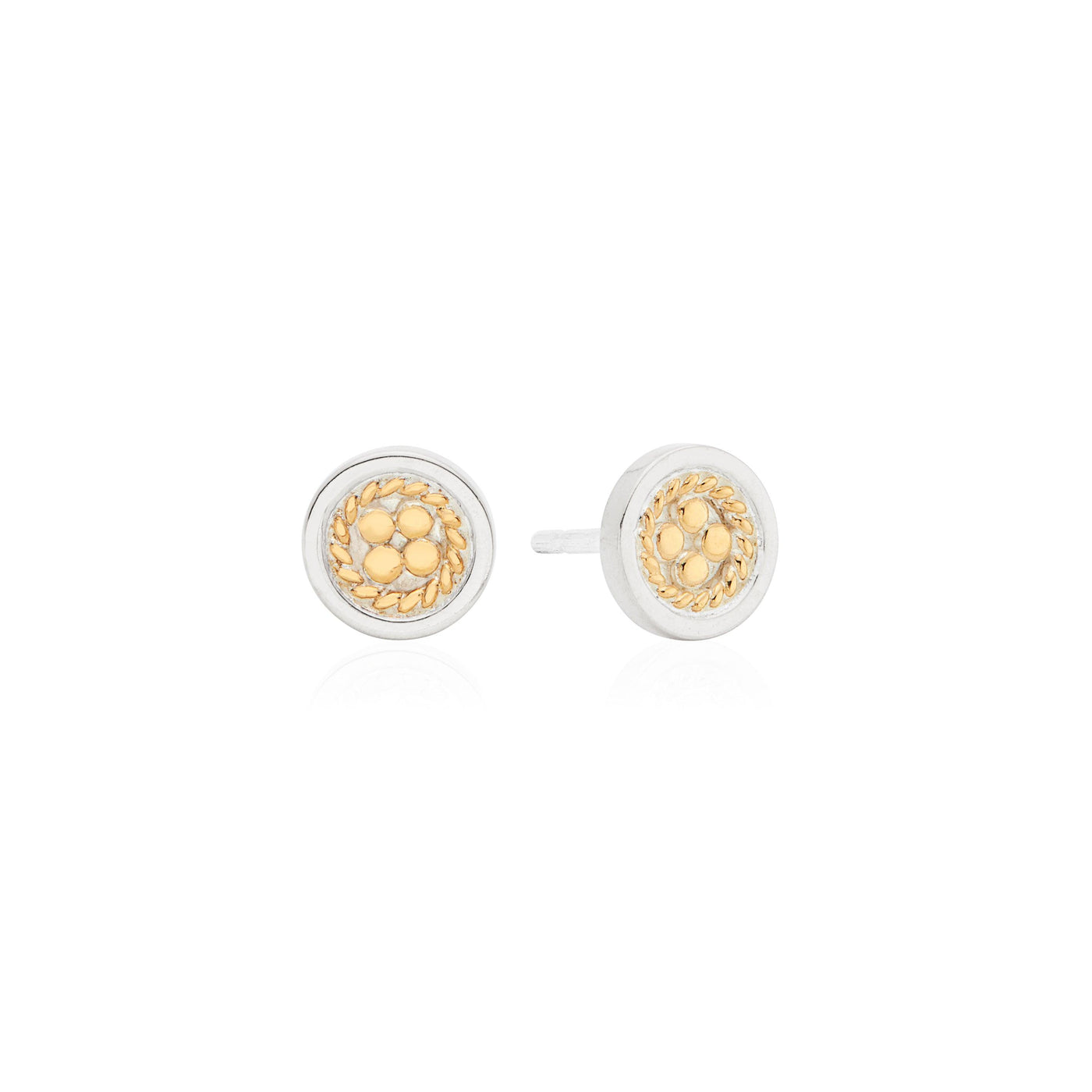 Anna Beck 18ct Gold Vermeil and Silver Mini Stud Earrings - Rococo Jewellery