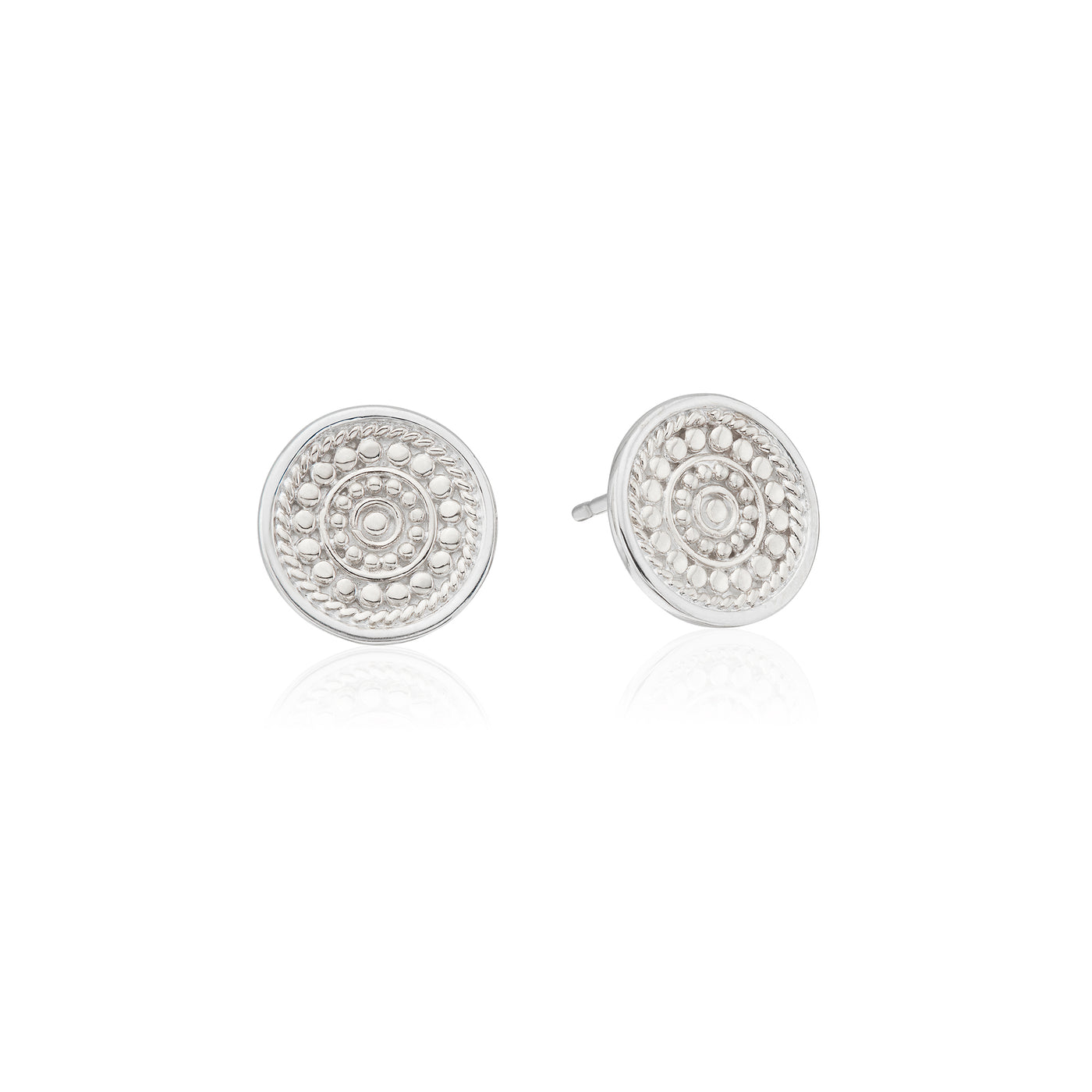 Anna Beck Silver Contrast Dotted Stud Earrings