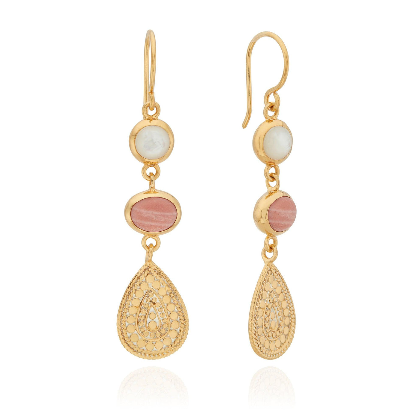 Anna Beck Pink Opal and Mother of Pearl Drop Earrings