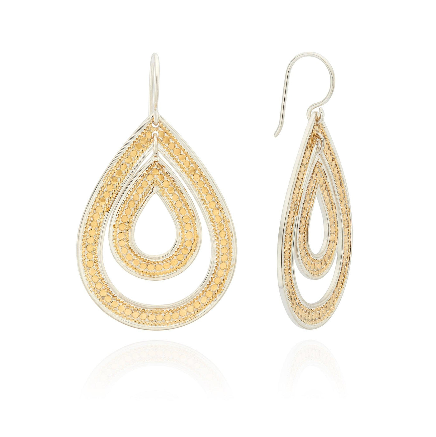 Anna Beck Gold Silver Classic Large Open Teardrop Earrings