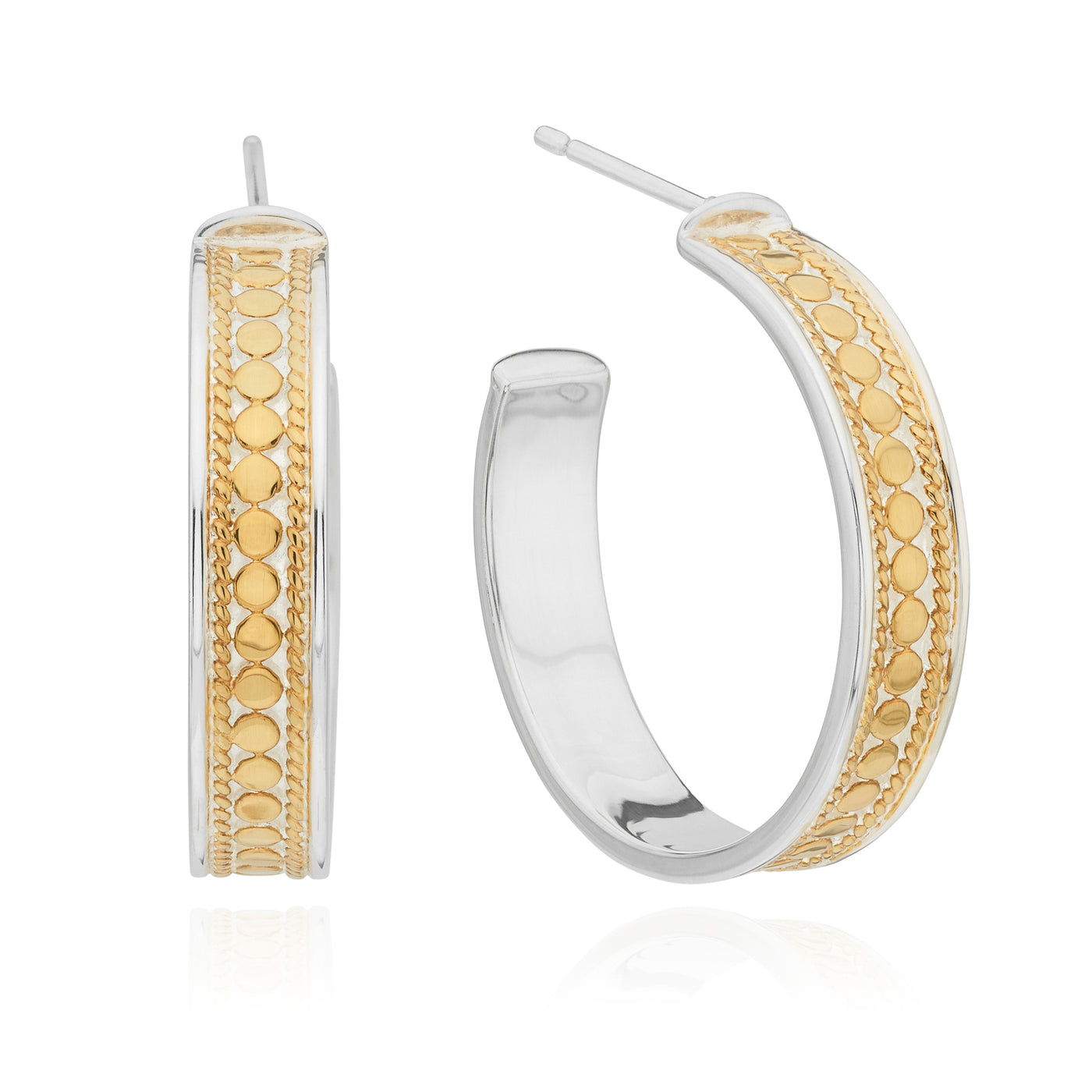 Anna Beck 18ct Gold and Silver Hoop Earrings