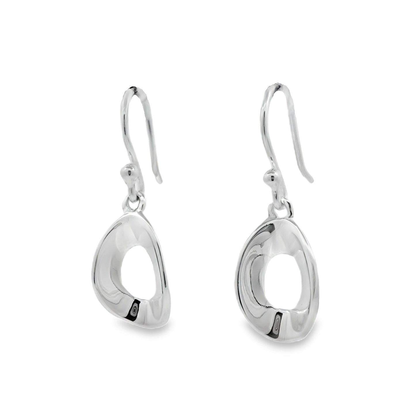 Sterling Silver Oval Outline Drop Earrings
