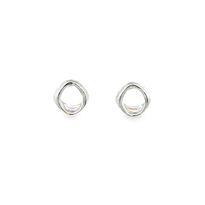 Silver Organic Stud Earrings