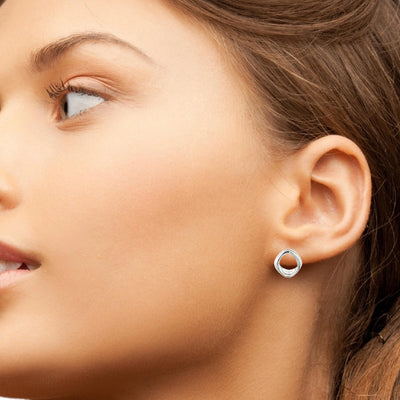 Silver Organic Stud Earrings