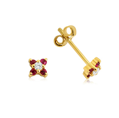 18ct Yellow Gold Seraphina Ruby Single Stud