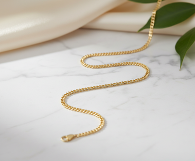 45cm 9ct Yellow Gold Curb Chain Necklace