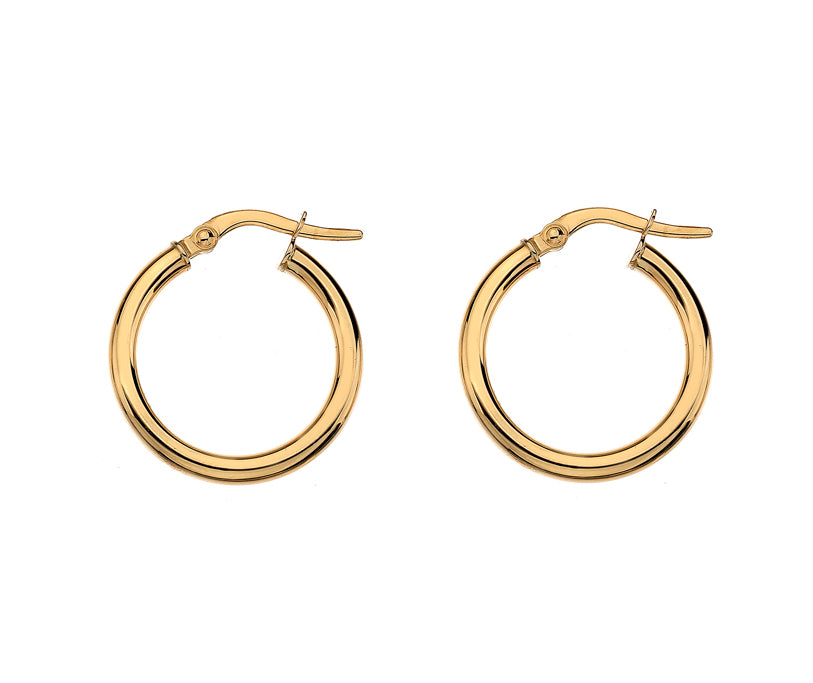 9ct Gold 1.5cm Hoop Earrings