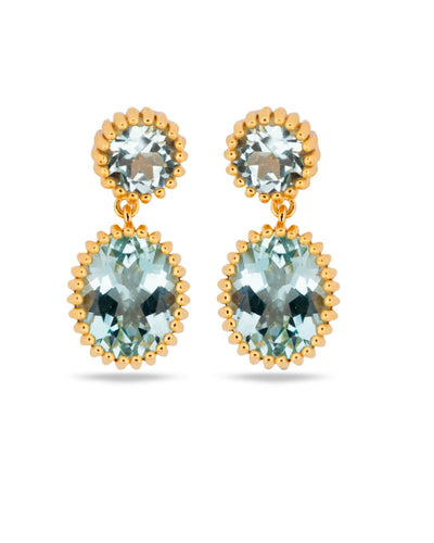 Dainty London Gold Sky Blue Topaz Aurelia Earrings