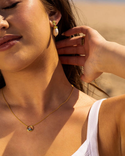 Dainty London Gold Vermeil Topaz Leila Necklace