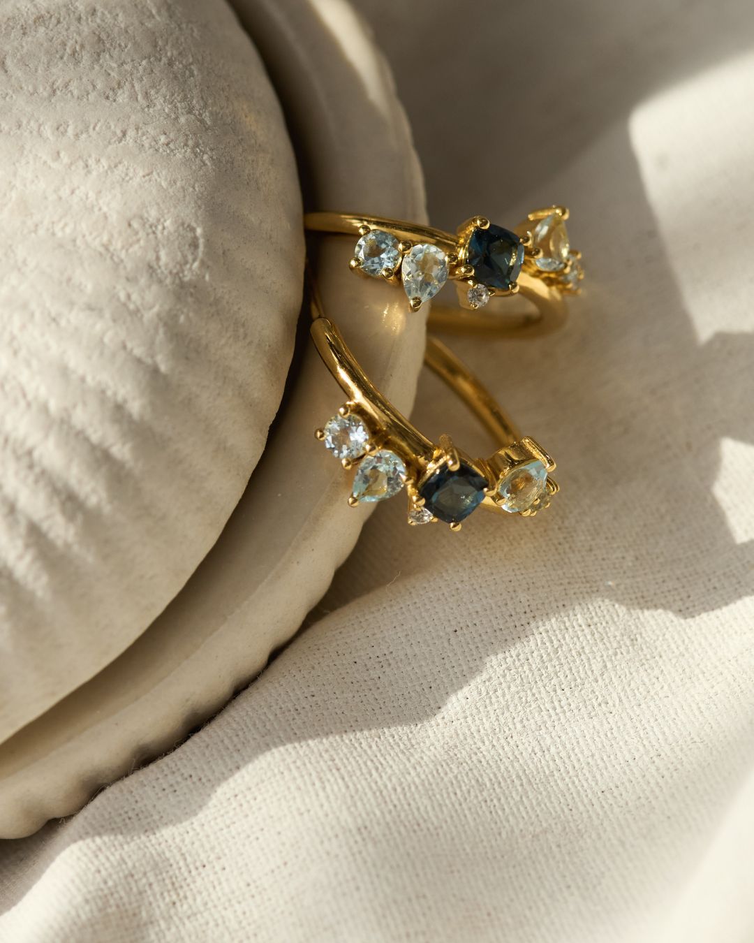 Dainty London Gold Topaz Gemstone Zaria Hoop Earrings