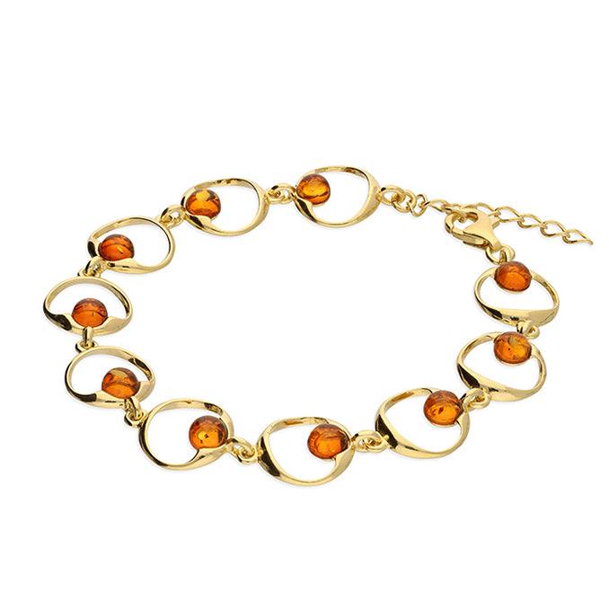 Gold Amber Bead Bracelet