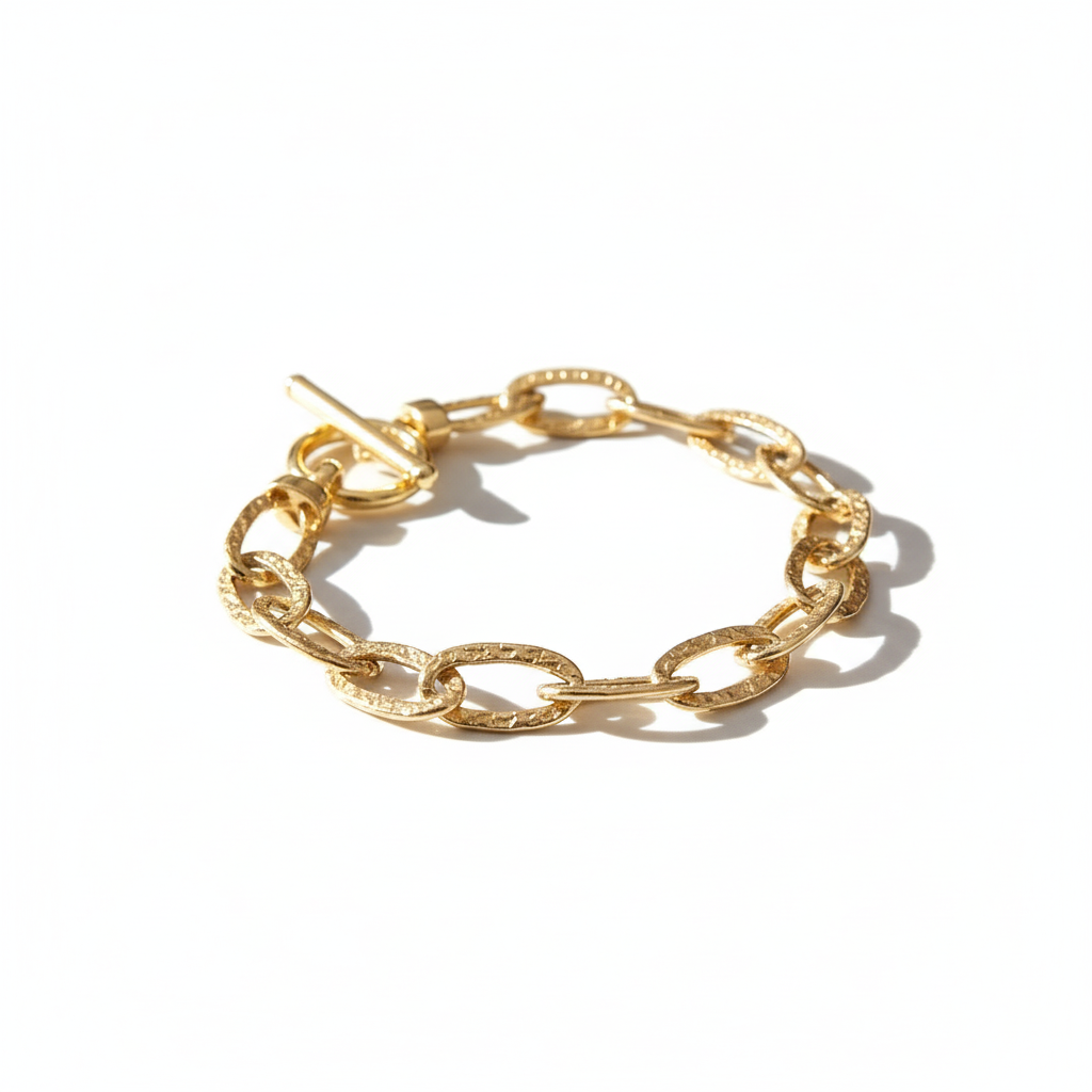 Yellow Gold T-Bar Link Bracelet