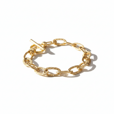 Yellow Gold T-Bar Link Bracelet