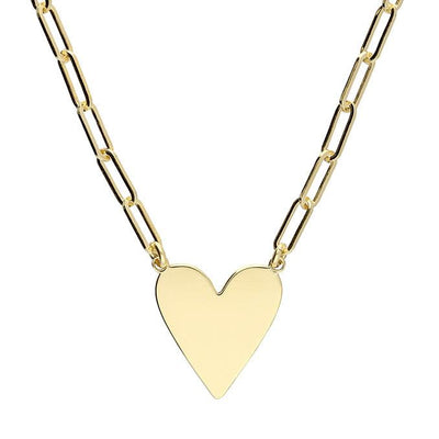 Gold Chain Link Heart Necklace