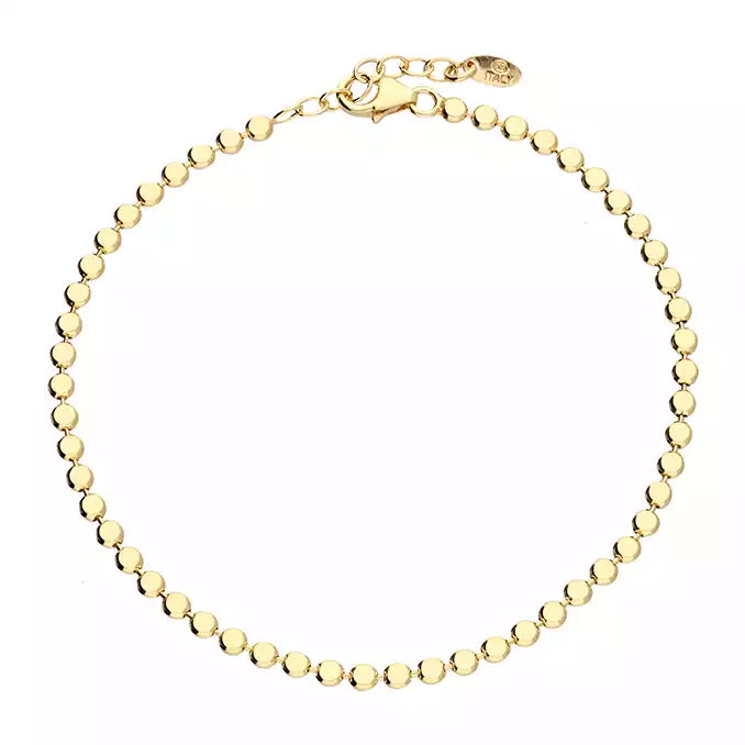 24ct Gold Vermeil Flat Disc Chain Bracelet