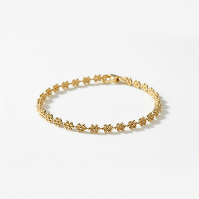 Bead Flower Bracelet - Yellow Gold Vermeil