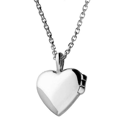 Sterling Silver Heart Locket and Cubic Zirconia Necklace - Rococo Jewellery
