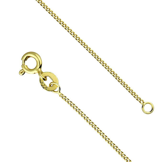 18ct Yellow Gold Vermeil Fine Curb Chain