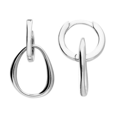 Sterling Silver Charm Huggie Hoop Earrings