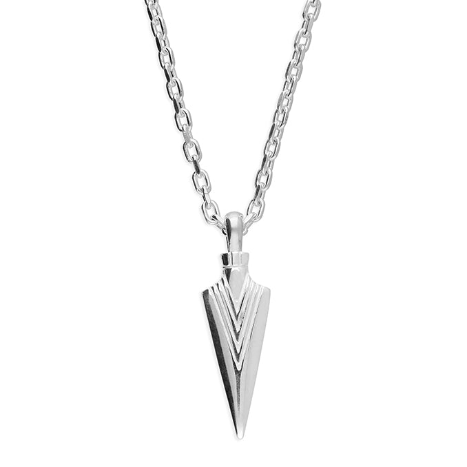 Sterling Silver Arrow Tip Pendant Necklace