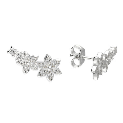 Sterling Silver Cubic Zirconia Climber Earrings