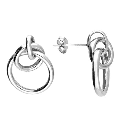 Sterling Silver Double Hoop Stud Earrings