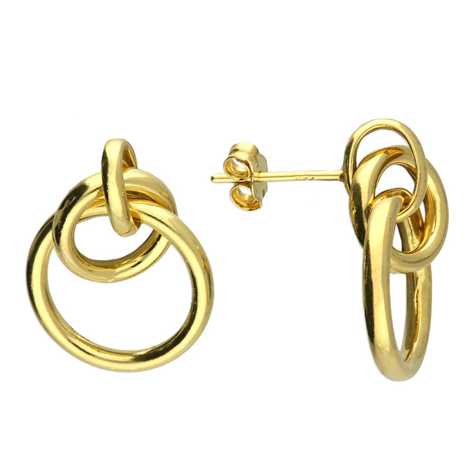 18ct Gold Vermeil Double Hoop Stud Earrings