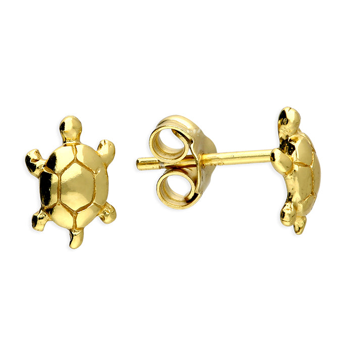 18ct Gold Vermeil Small Turtle Stud Earrings
