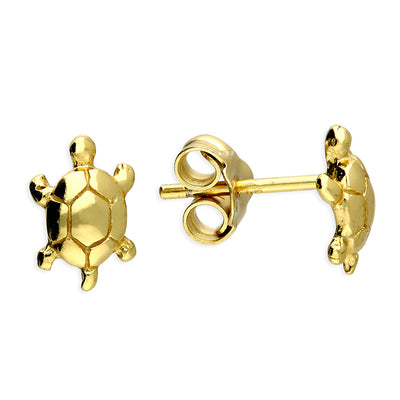 18ct Gold Vermeil Small Turtle Stud Earrings