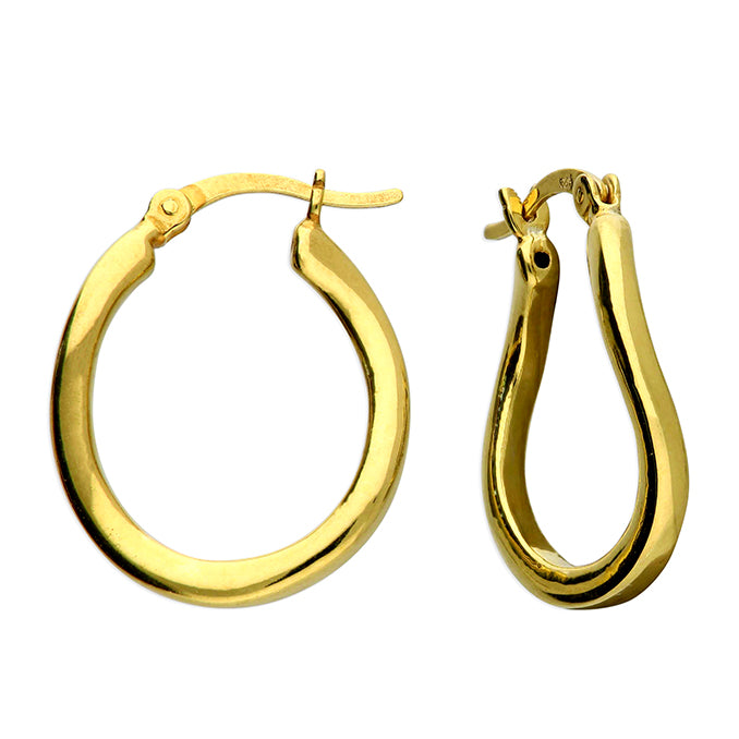 Gold Vermeil Curved Hoop Earrings