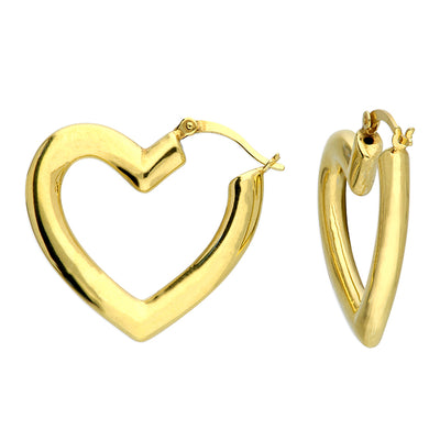Gold Vermeil Large Heart Hoop Earrings