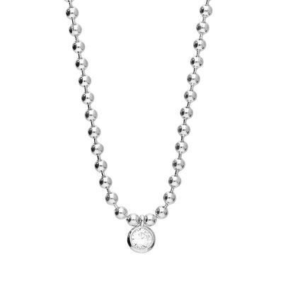 Sterling Silver Cubic Zirconia Charm Necklace