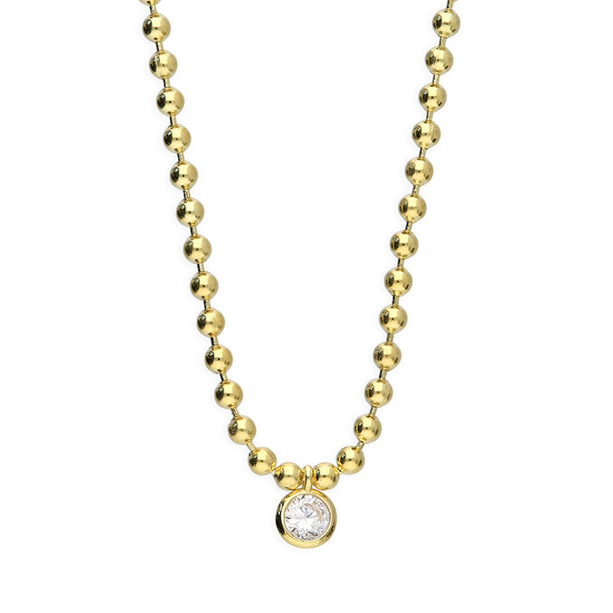 Gold Vermeil Cubic Zirconia Charm Necklace