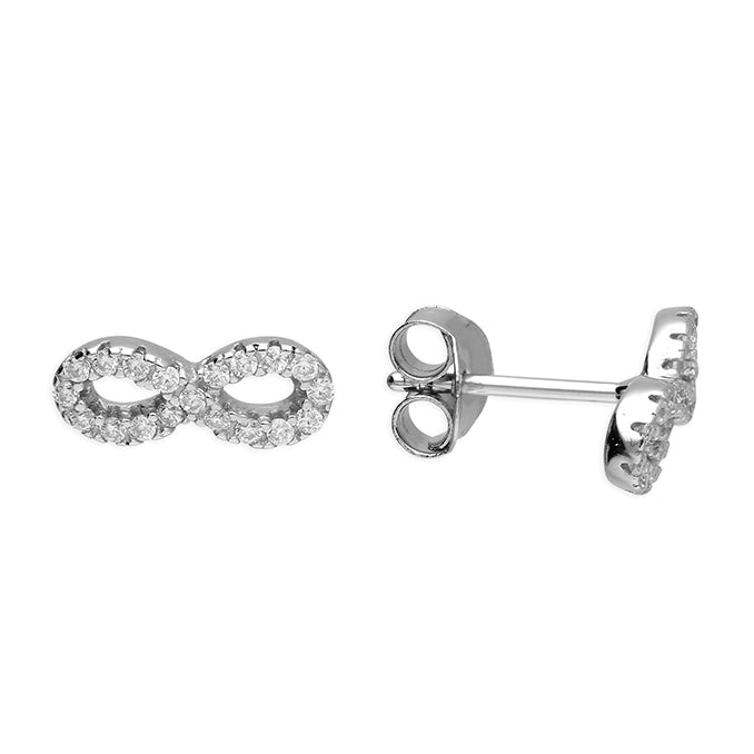 Sterling Silver Moissanite Infinity Stud Earrings