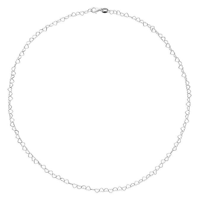 Sterling Silver Open Heart Link Necklace