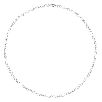 Sterling Silver Open Heart Link Necklace