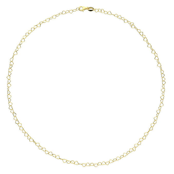 Gold Vermeil Open Heart Link Necklace