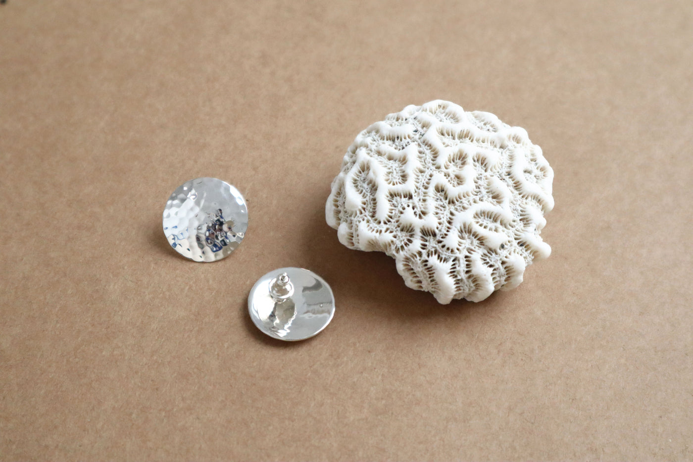 Sterling Silver Hammered Stud Earrings