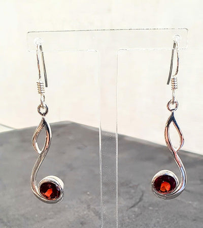 Swept Open Garnet Loop Earrings - Rococo Jewellery